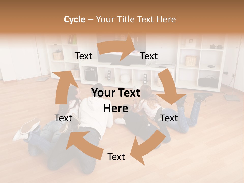 A Group Of People Sitting On The Floor Watching Tv PowerPoint Template