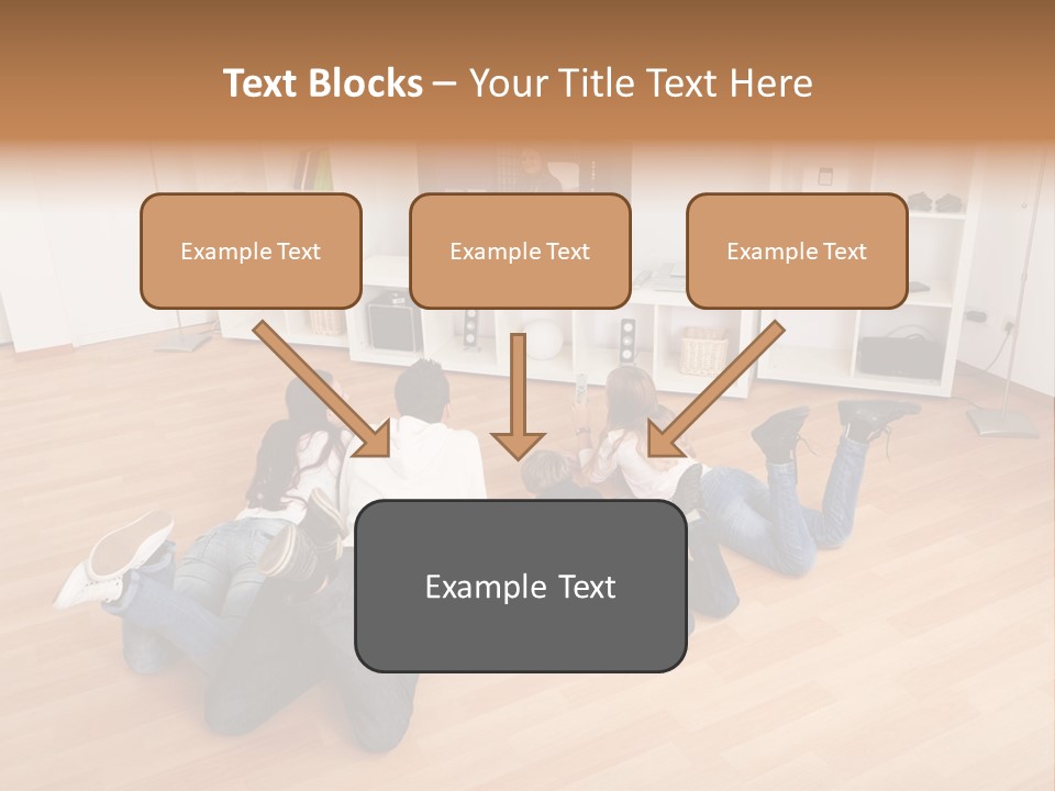 A Group Of People Sitting On The Floor Watching Tv PowerPoint Template