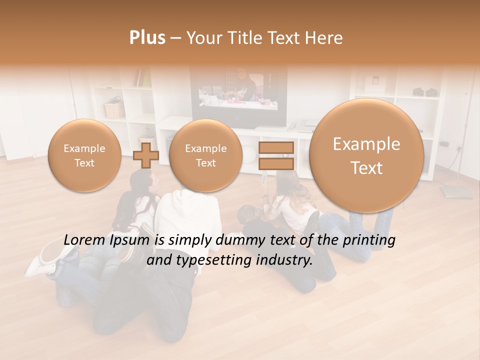 A Group Of People Sitting On The Floor Watching Tv PowerPoint Template