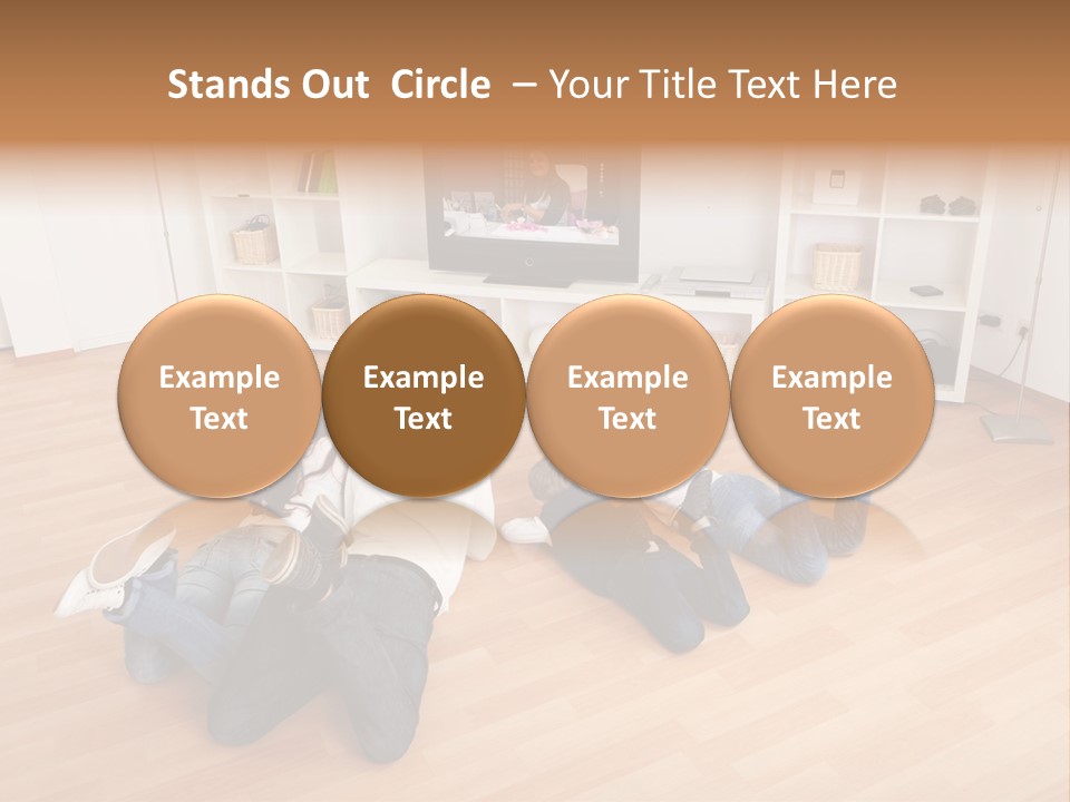 A Group Of People Sitting On The Floor Watching Tv PowerPoint Template