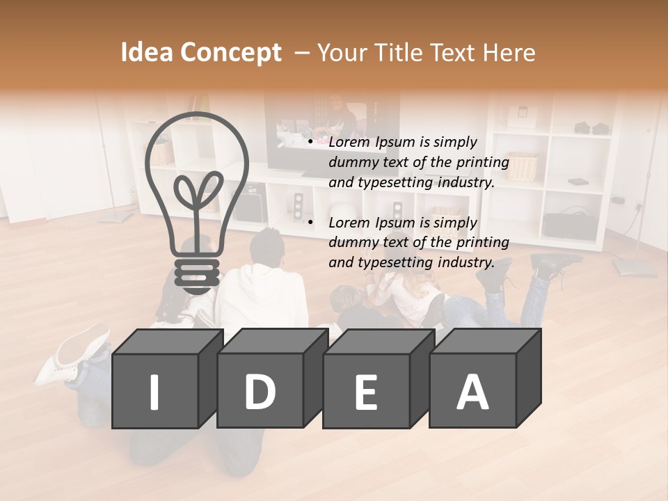 A Group Of People Sitting On The Floor Watching Tv PowerPoint Template