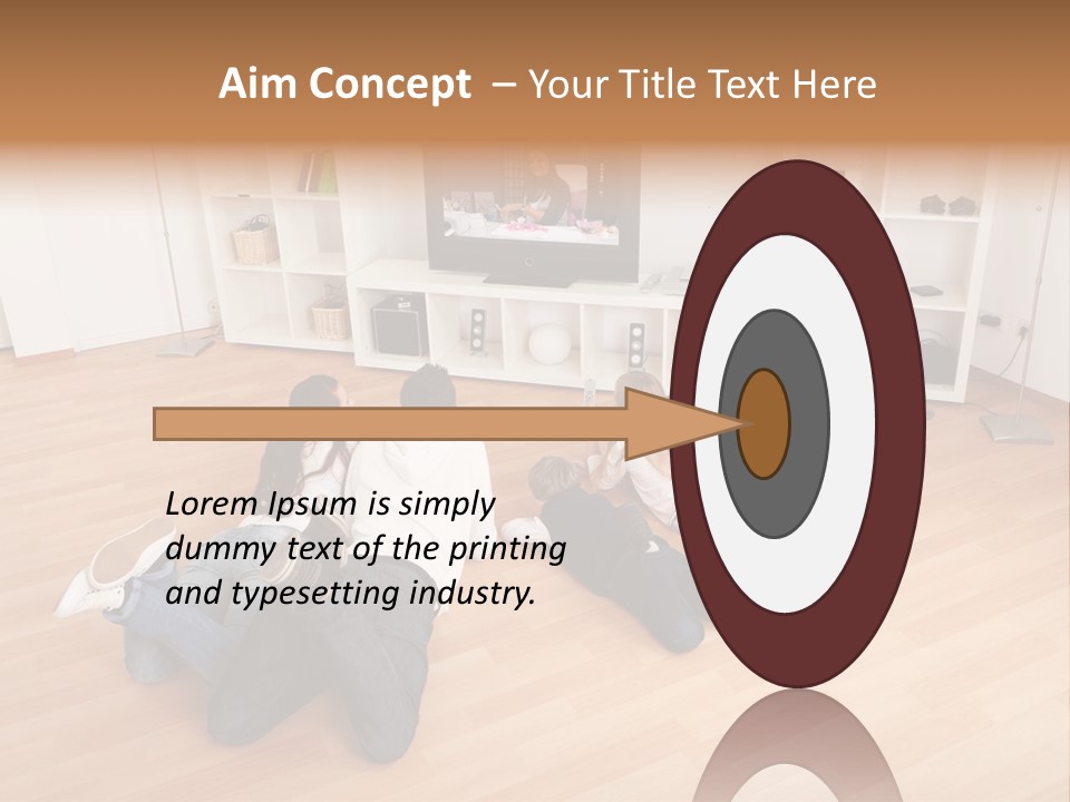 A Group Of People Sitting On The Floor Watching Tv PowerPoint Template