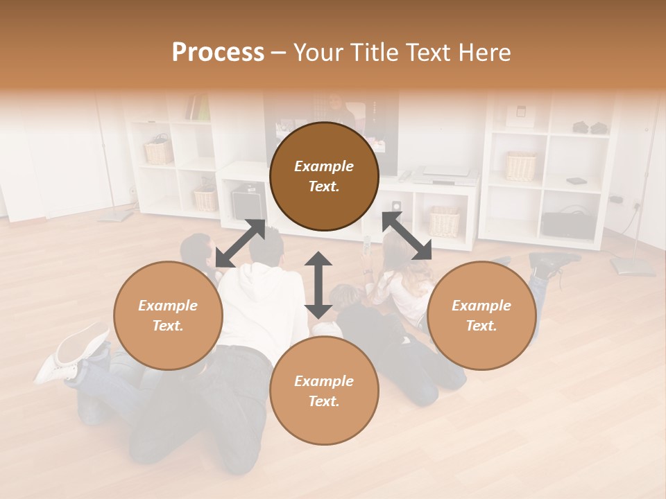 A Group Of People Sitting On The Floor Watching Tv PowerPoint Template