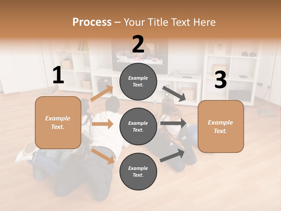 A Group Of People Sitting On The Floor Watching Tv PowerPoint Template