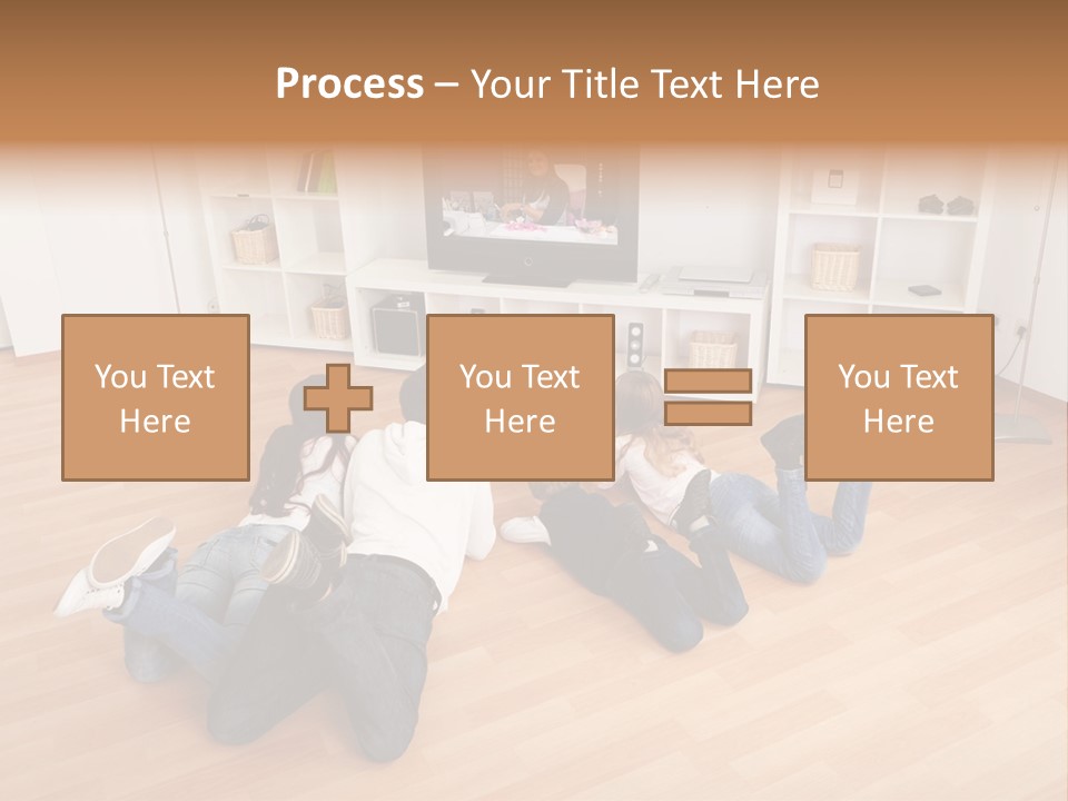 A Group Of People Sitting On The Floor Watching Tv PowerPoint Template