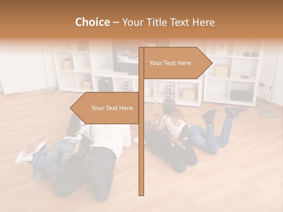 A Group Of People Sitting On The Floor Watching Tv PowerPoint Template