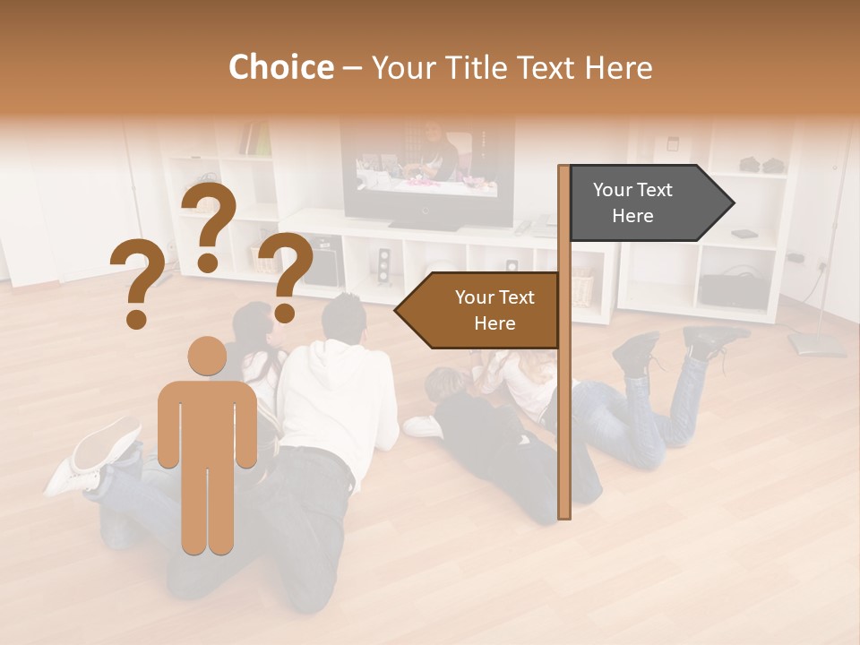 A Group Of People Sitting On The Floor Watching Tv PowerPoint Template