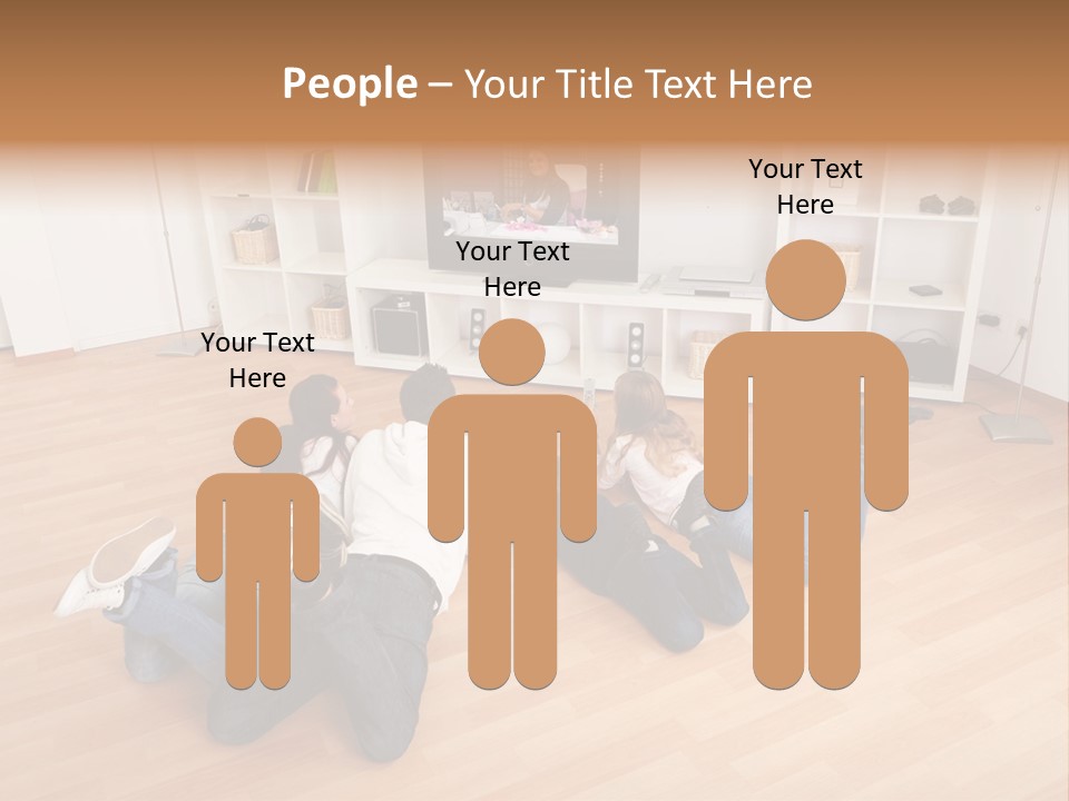 A Group Of People Sitting On The Floor Watching Tv PowerPoint Template
