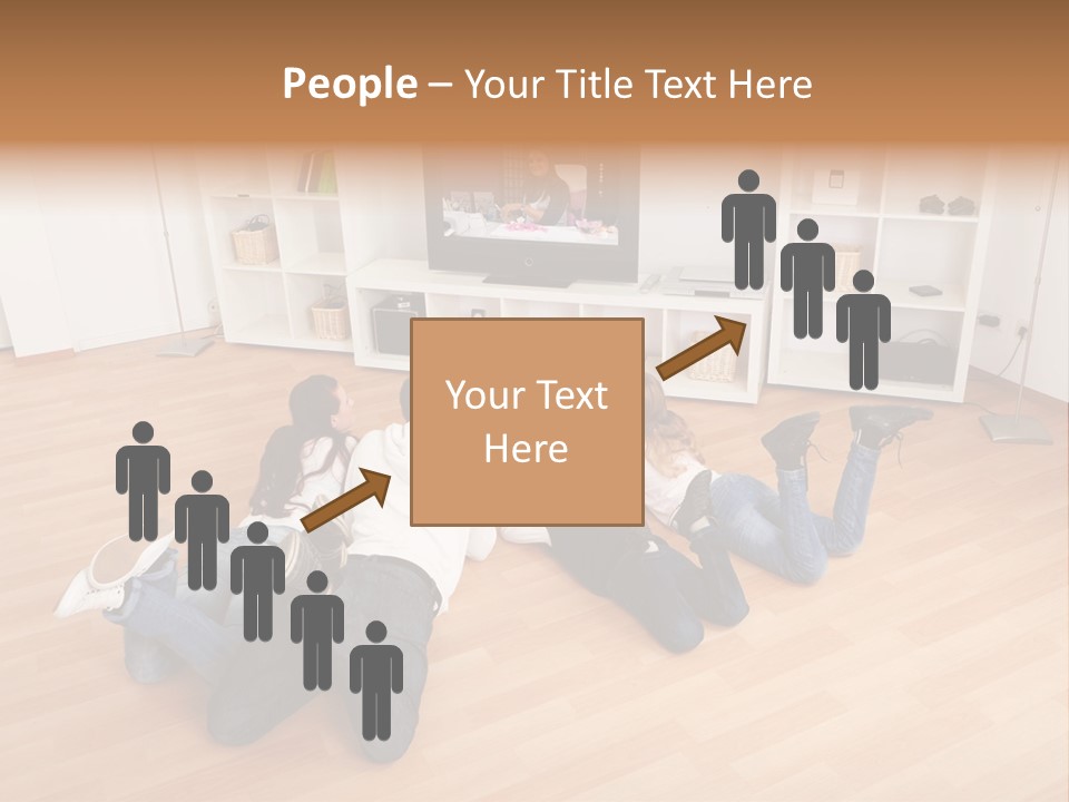 A Group Of People Sitting On The Floor Watching Tv PowerPoint Template