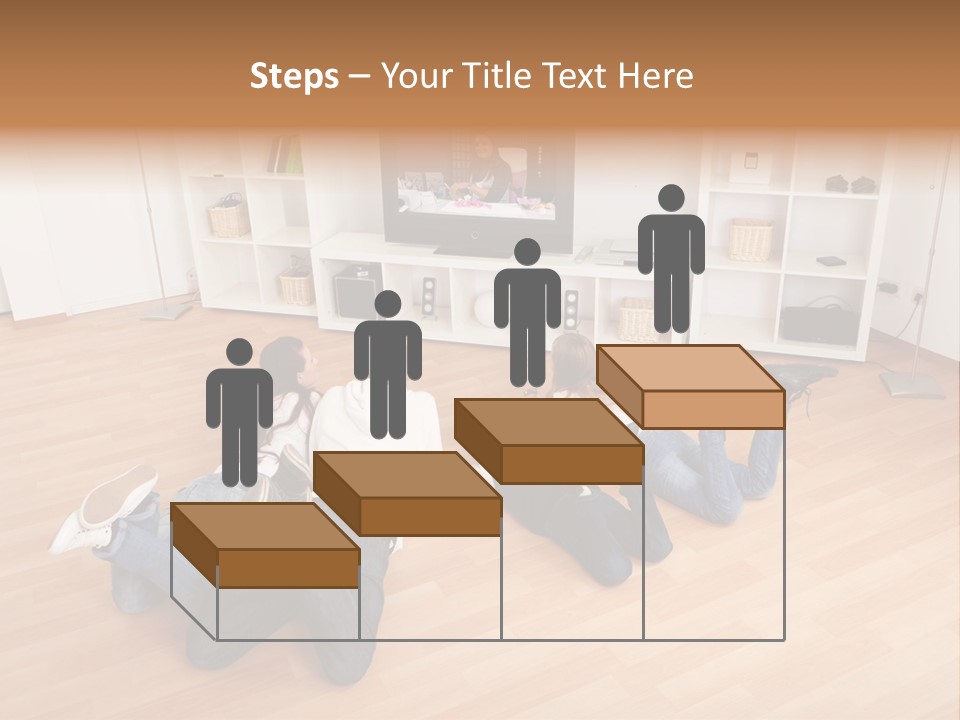 A Group Of People Sitting On The Floor Watching Tv PowerPoint Template