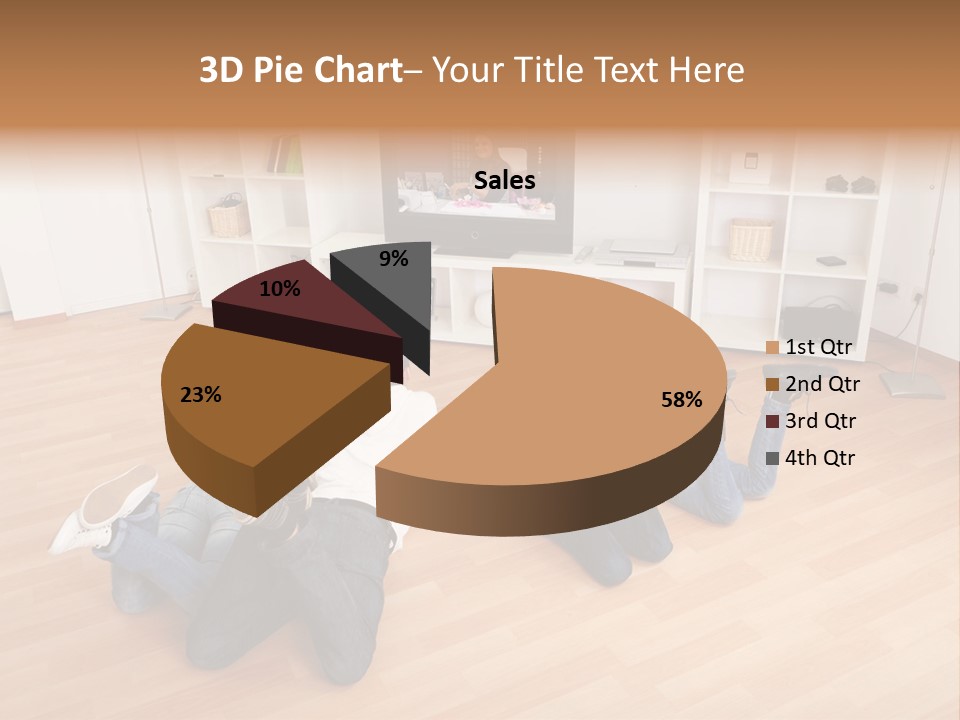 A Group Of People Sitting On The Floor Watching Tv PowerPoint Template