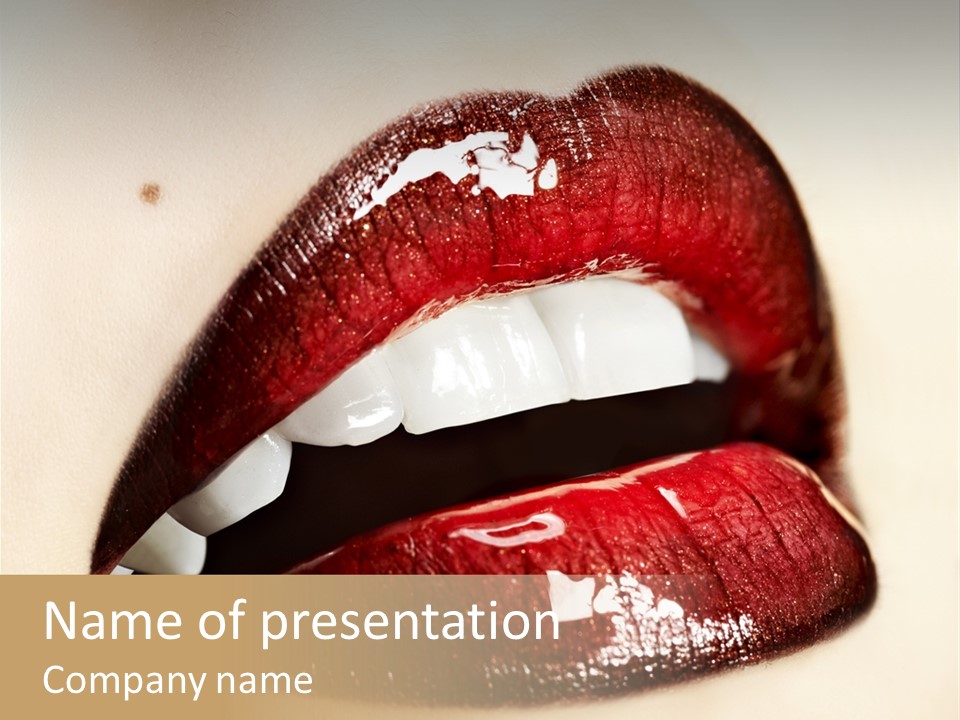 Glamour Whitening Female PowerPoint Template