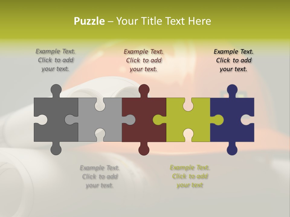 A Hard Hat And A Pair Of Ear Buds On A Table PowerPoint Template