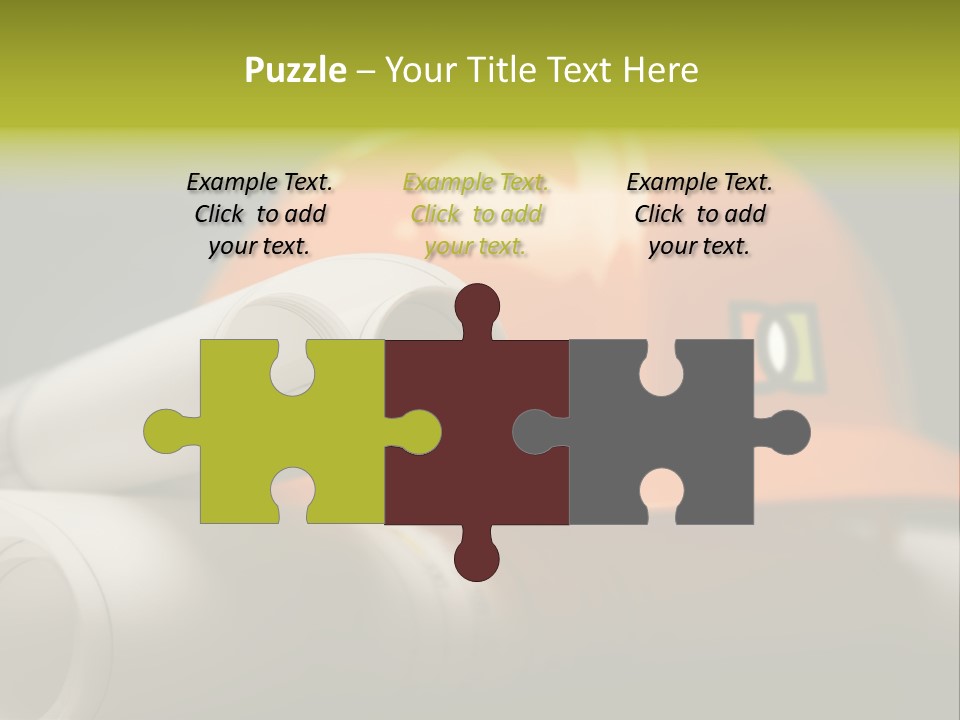 A Hard Hat And A Pair Of Ear Buds On A Table PowerPoint Template