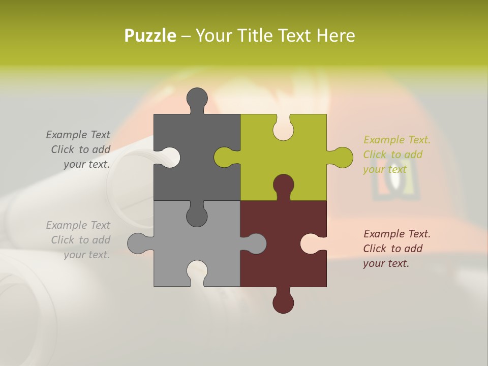 A Hard Hat And A Pair Of Ear Buds On A Table PowerPoint Template