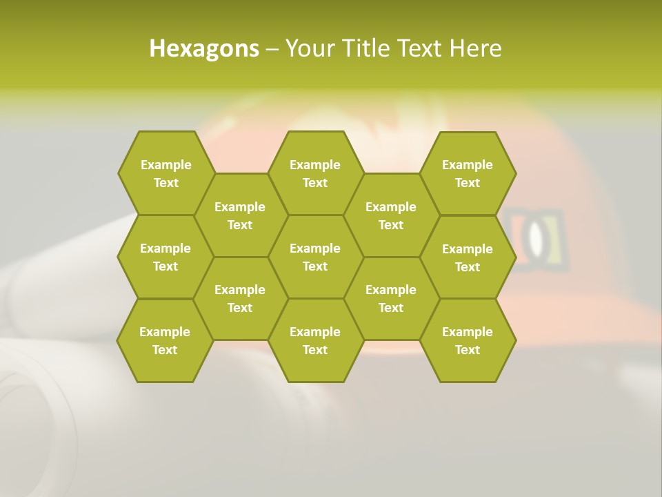 A Hard Hat And A Pair Of Ear Buds On A Table PowerPoint Template