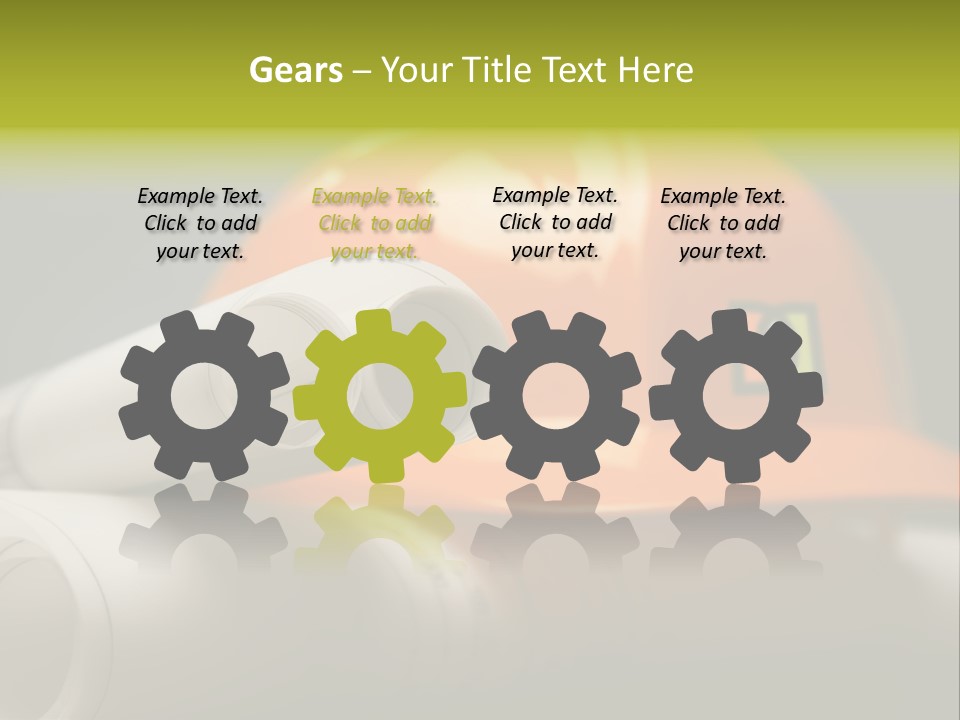 A Hard Hat And A Pair Of Ear Buds On A Table PowerPoint Template