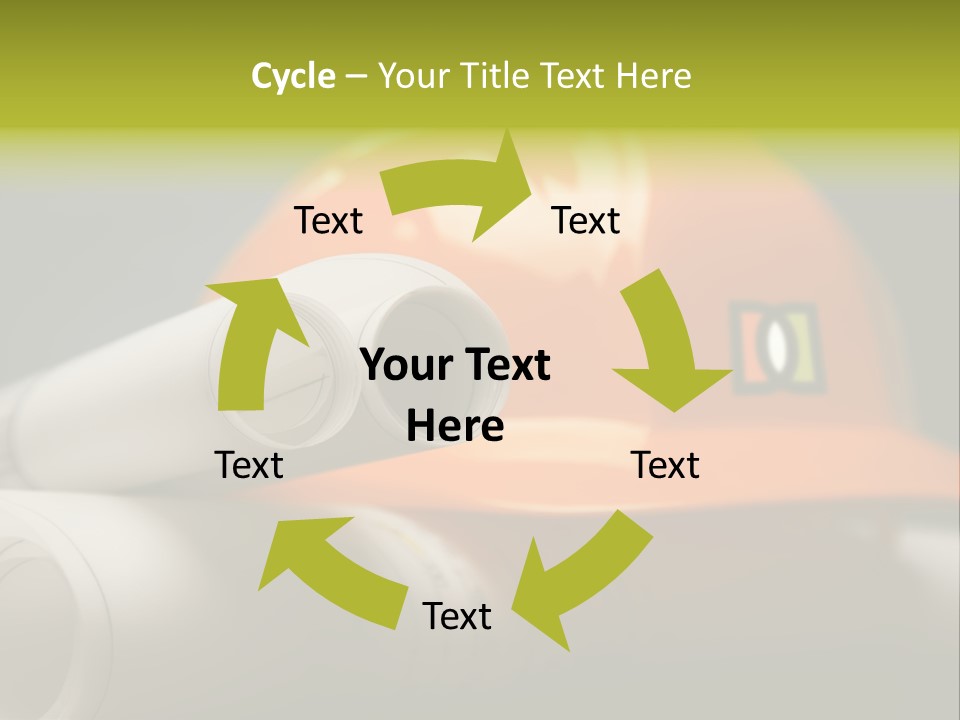 A Hard Hat And A Pair Of Ear Buds On A Table PowerPoint Template