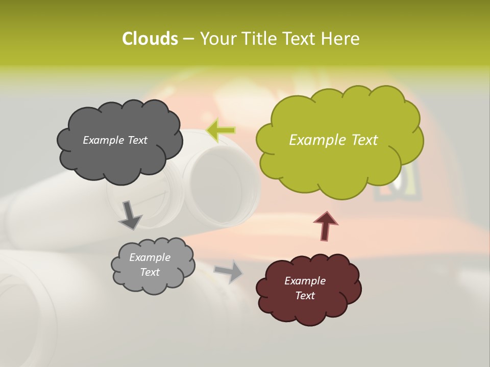 A Hard Hat And A Pair Of Ear Buds On A Table PowerPoint Template