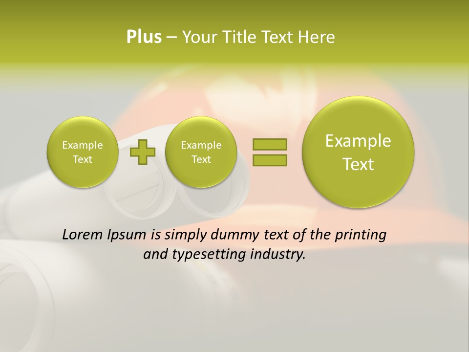 A Hard Hat And A Pair Of Ear Buds On A Table PowerPoint Template