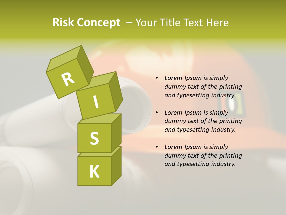 A Hard Hat And A Pair Of Ear Buds On A Table PowerPoint Template