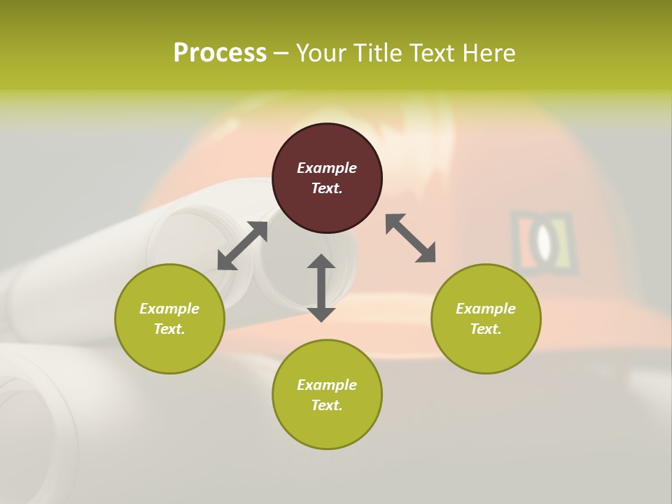 A Hard Hat And A Pair Of Ear Buds On A Table PowerPoint Template