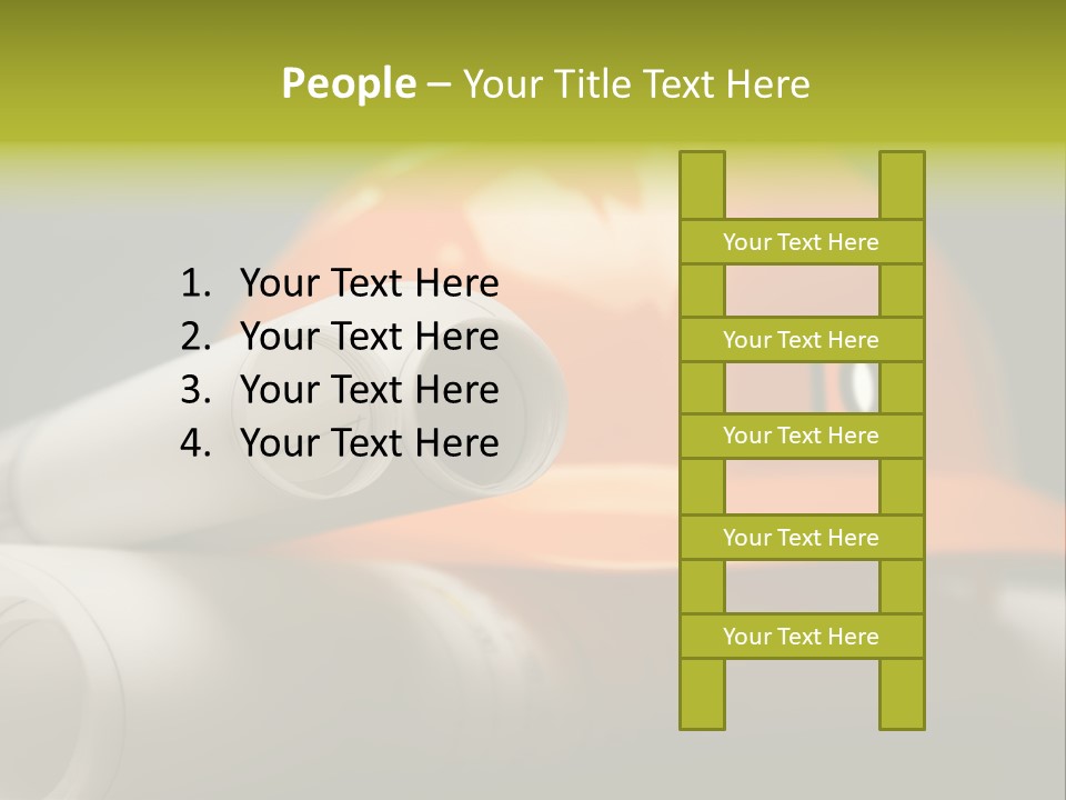 A Hard Hat And A Pair Of Ear Buds On A Table PowerPoint Template