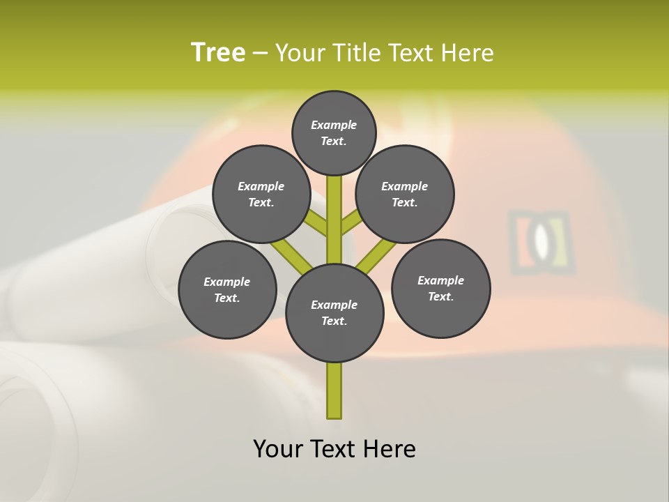 A Hard Hat And A Pair Of Ear Buds On A Table PowerPoint Template