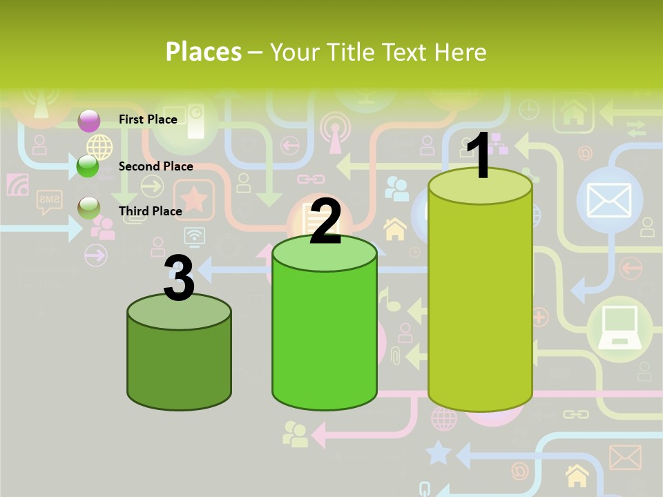 A Colorful Background With A Lot Of Different Icons PowerPoint Template