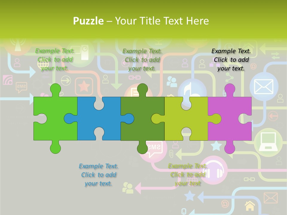 A Colorful Background With A Lot Of Different Icons PowerPoint Template