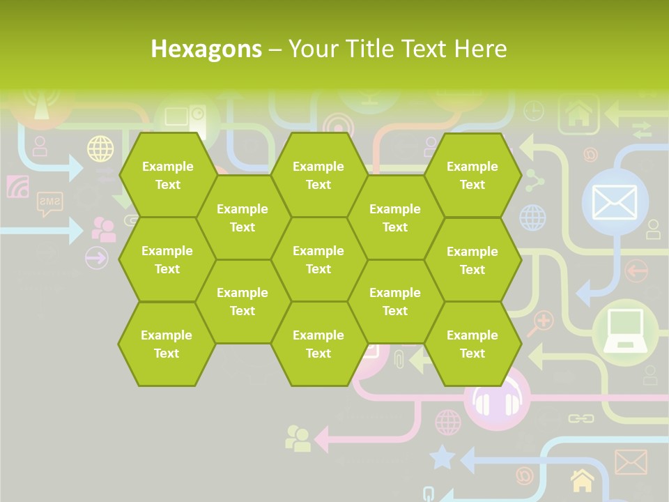 A Colorful Background With A Lot Of Different Icons PowerPoint Template