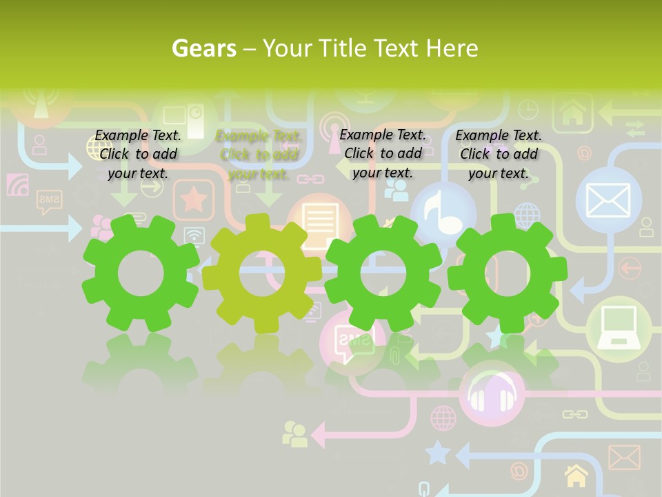 A Colorful Background With A Lot Of Different Icons PowerPoint Template