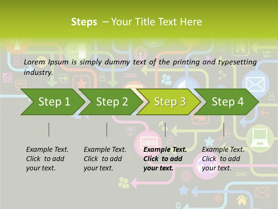 A Colorful Background With A Lot Of Different Icons PowerPoint Template
