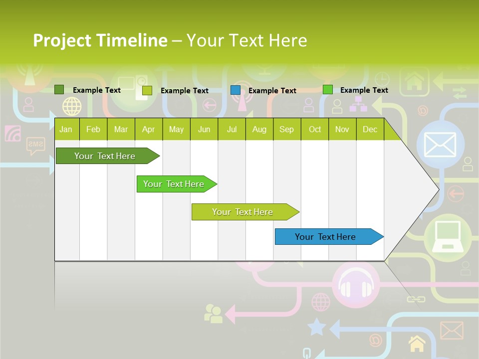 A Colorful Background With A Lot Of Different Icons PowerPoint Template
