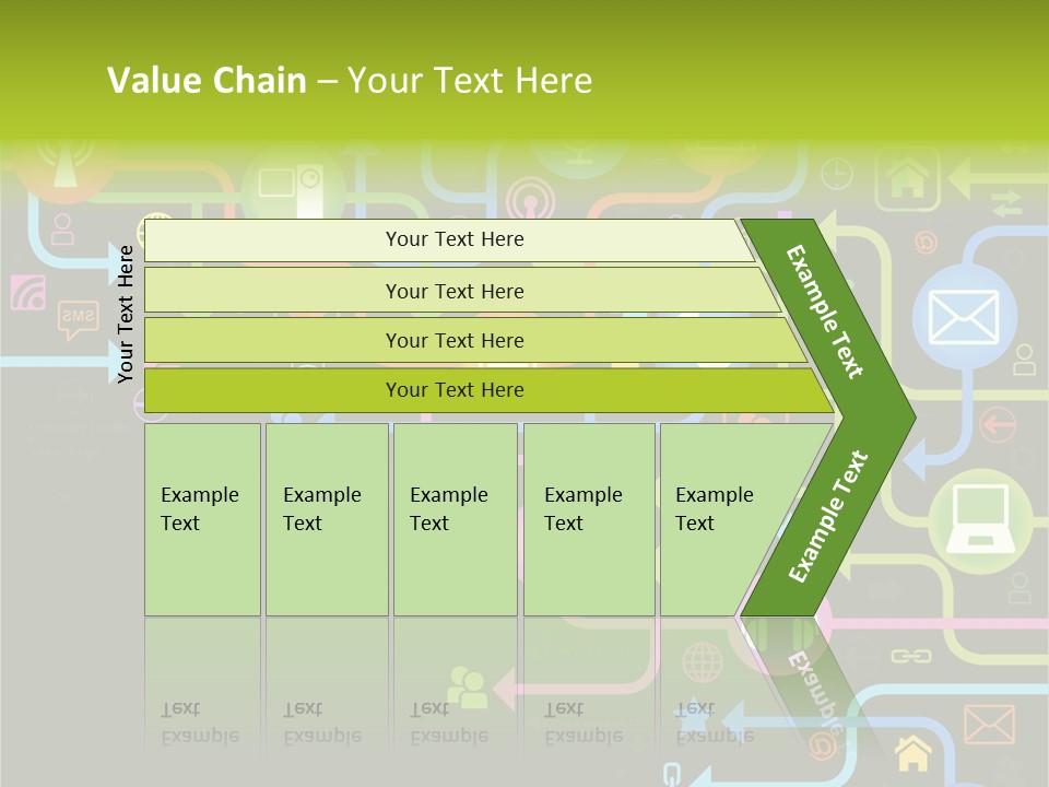 A Colorful Background With A Lot Of Different Icons PowerPoint Template