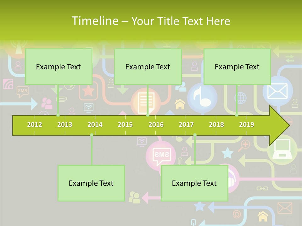 A Colorful Background With A Lot Of Different Icons PowerPoint Template