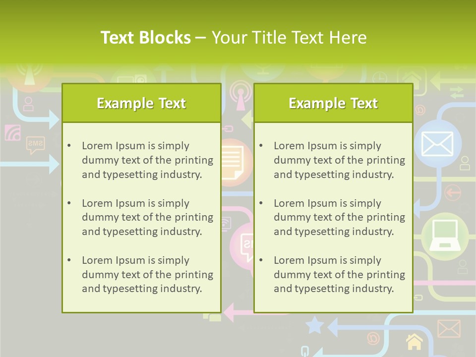 A Colorful Background With A Lot Of Different Icons PowerPoint Template