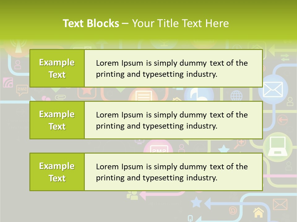 A Colorful Background With A Lot Of Different Icons PowerPoint Template