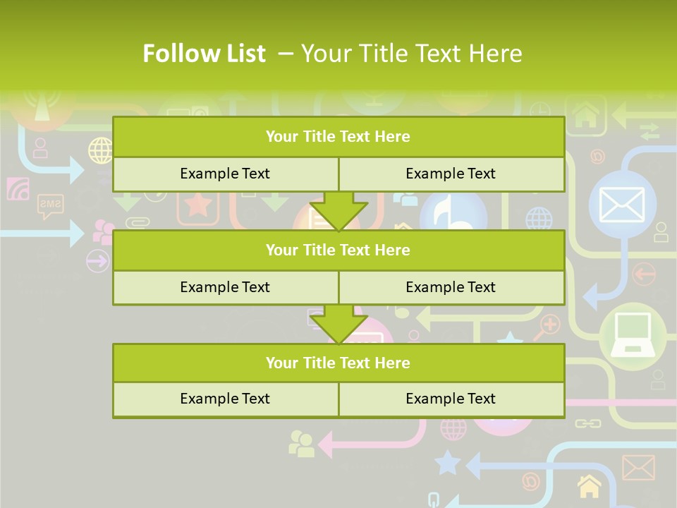 A Colorful Background With A Lot Of Different Icons PowerPoint Template