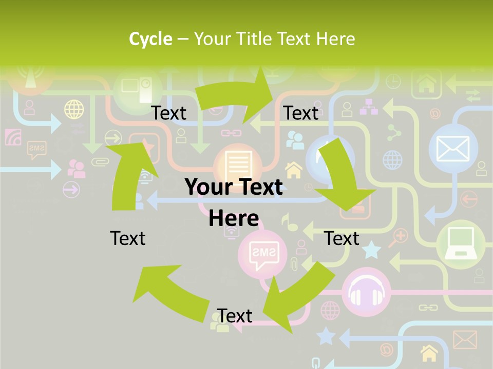 A Colorful Background With A Lot Of Different Icons PowerPoint Template