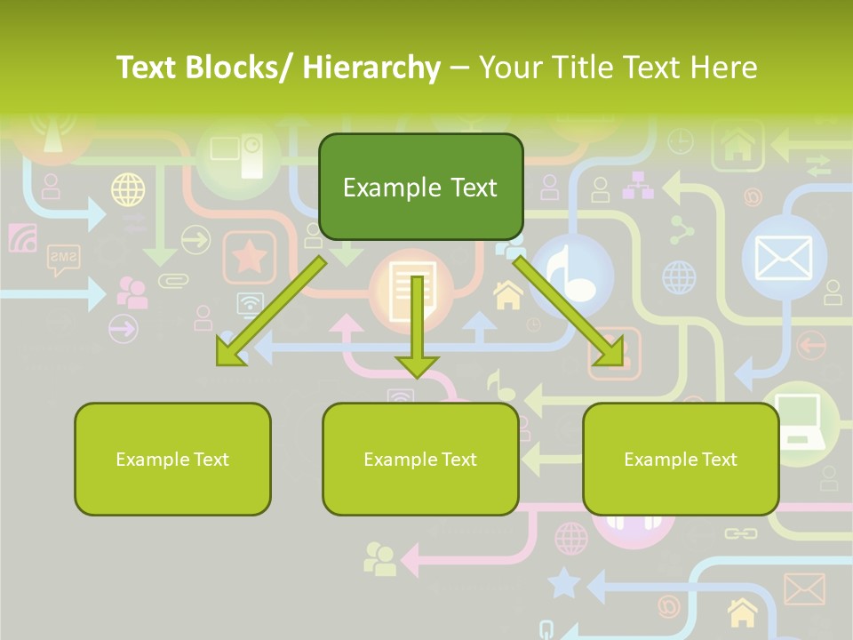 A Colorful Background With A Lot Of Different Icons PowerPoint Template