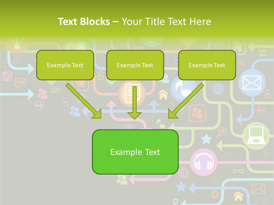 A Colorful Background With A Lot Of Different Icons PowerPoint Template