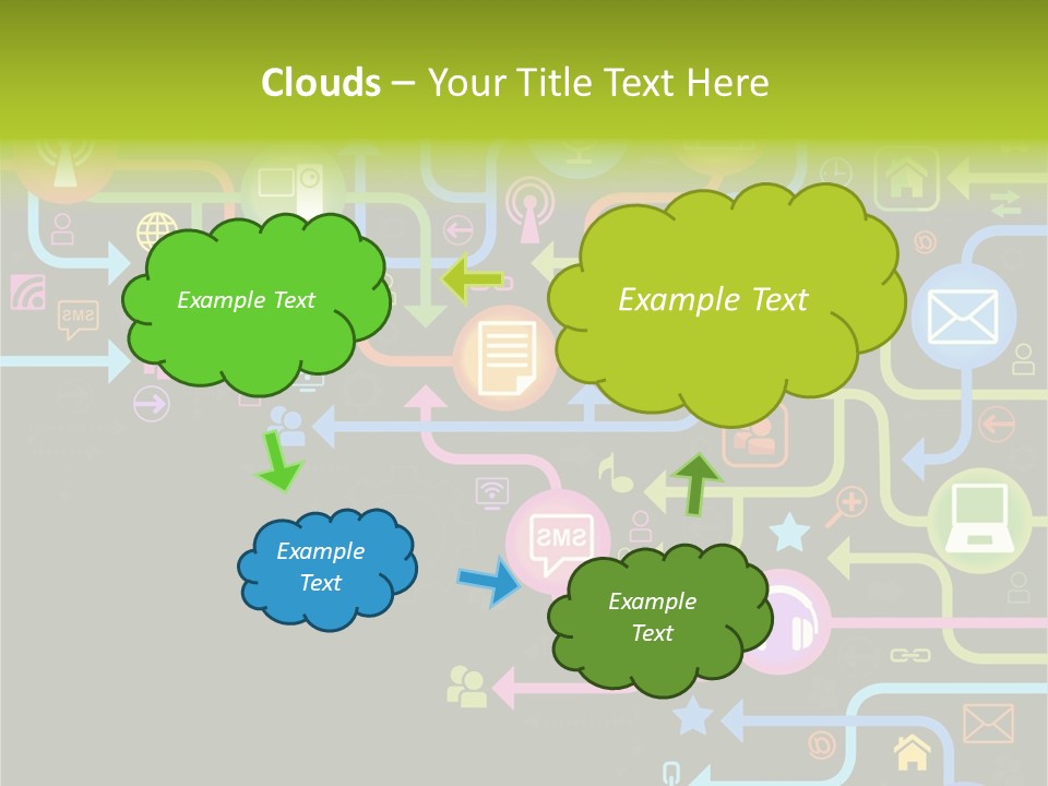 A Colorful Background With A Lot Of Different Icons PowerPoint Template