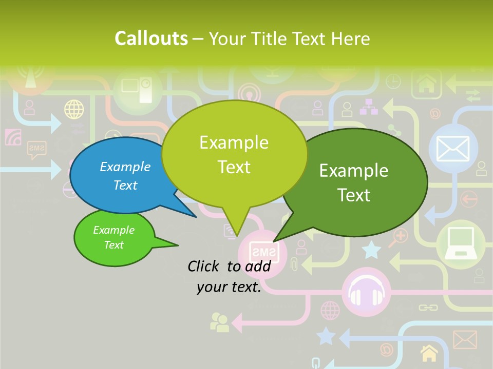 A Colorful Background With A Lot Of Different Icons PowerPoint Template