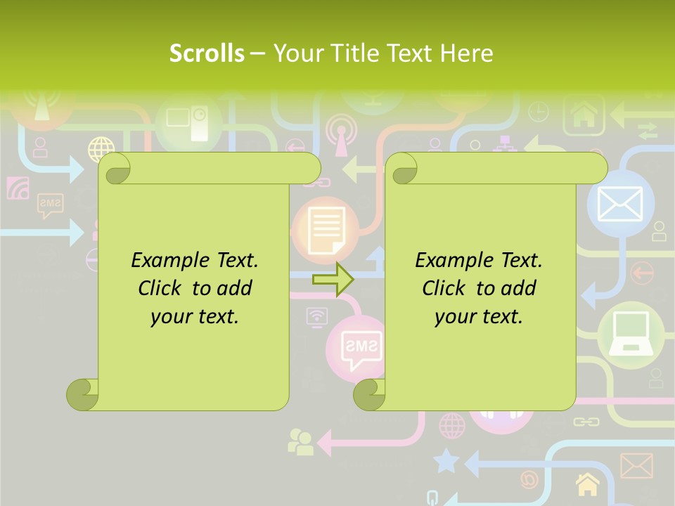 A Colorful Background With A Lot Of Different Icons PowerPoint Template