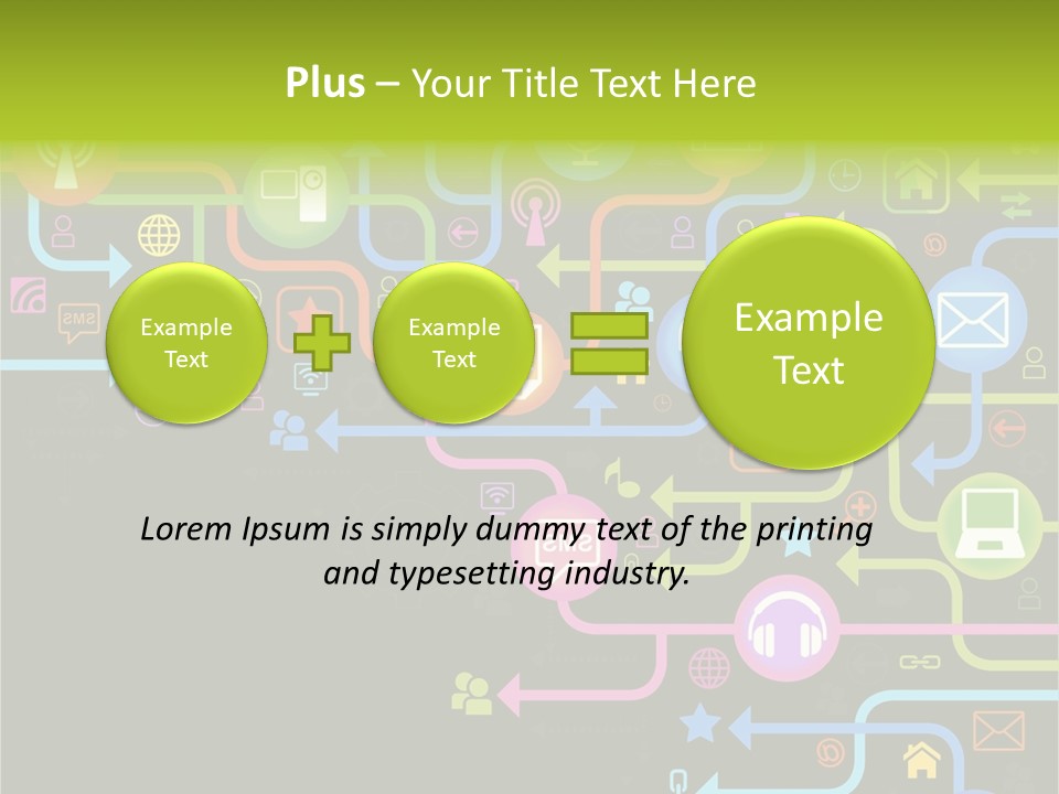 A Colorful Background With A Lot Of Different Icons PowerPoint Template