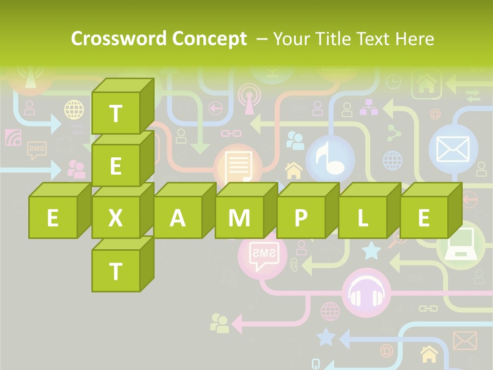 A Colorful Background With A Lot Of Different Icons PowerPoint Template