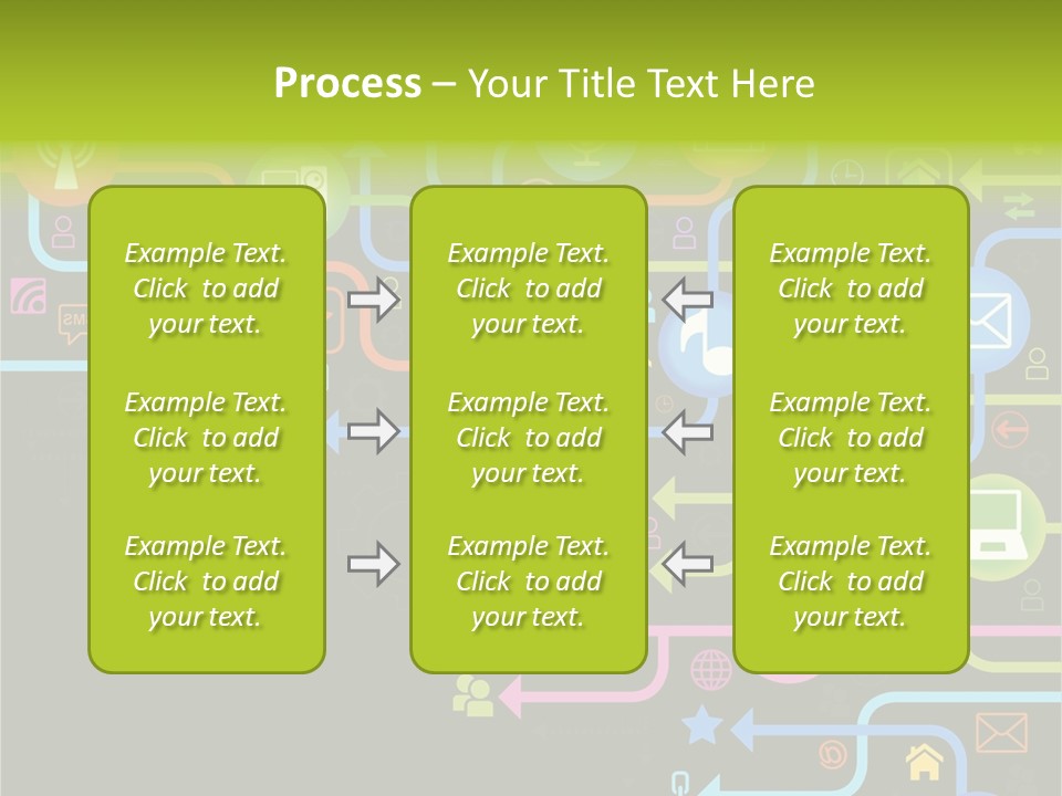 A Colorful Background With A Lot Of Different Icons PowerPoint Template