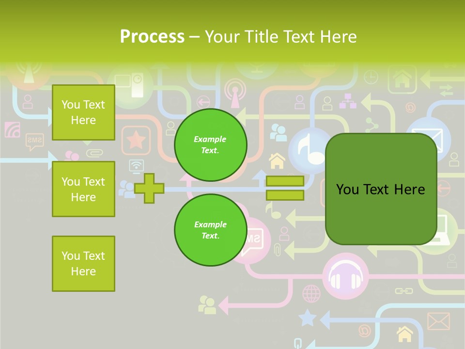 A Colorful Background With A Lot Of Different Icons PowerPoint Template