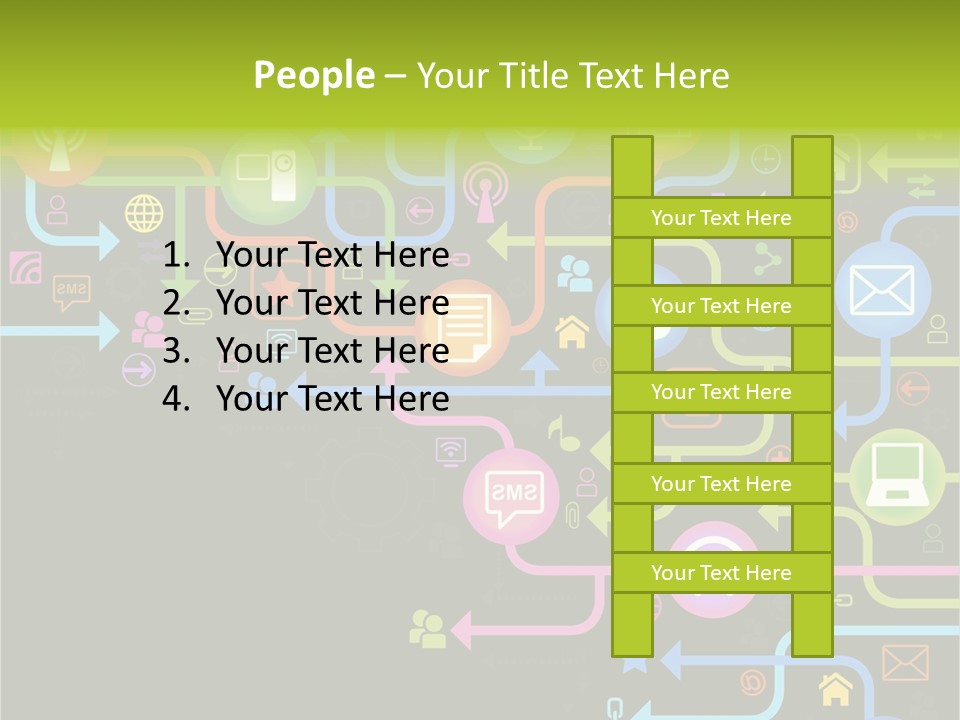 A Colorful Background With A Lot Of Different Icons PowerPoint Template